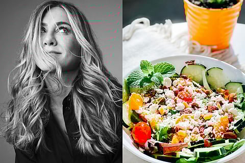 Jennifer Aniston (L); Cobb salad (Image for representational purposes) (R)