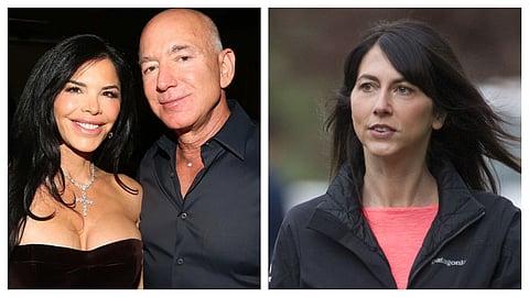 Jeff Bezos and Lauren Sanchez (L) are set to tie the knot this June; (R) MacKenzie Scott