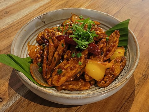 Crispy lotus stem in chilli plum