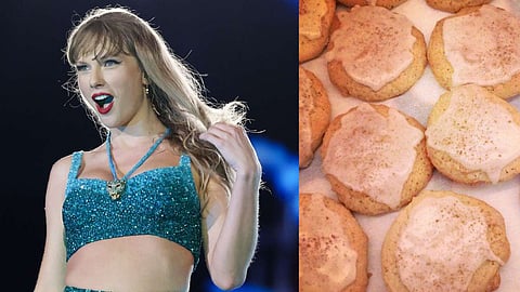 Taylor Swift (L);  chai sugar cookies (R)