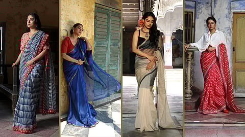 Sandeep Sarkar captures Gen Z's mindful fashion choices with Bibriti Chatterjee in Soumodeep Dutta's sustainable creations for Poila Boishakh 2025