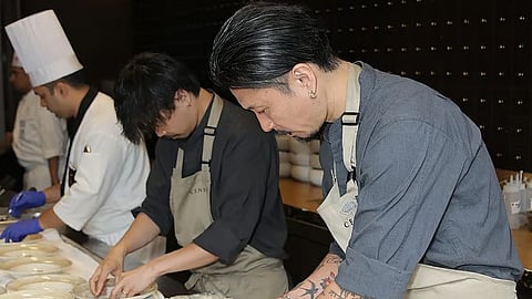 Chef Shun Sato with chef Fumiyuki Kinsu