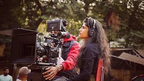 Srividya Basawa on the sets of ‘Hathya’
