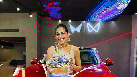 Kubbra Sait with her new EV
