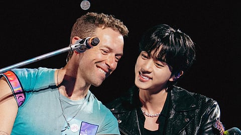 BTS’ Jin joins Coldplay onstage in Seoul in surprise reunion with Chris Martin