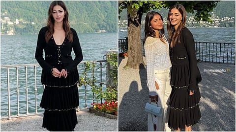 Ananya Panday wore a chic three-tiered black Chanel dress for the show