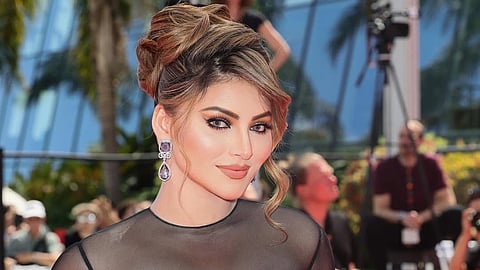 Urvashi Rautela wore a Naja Saade customised black taffeta dress