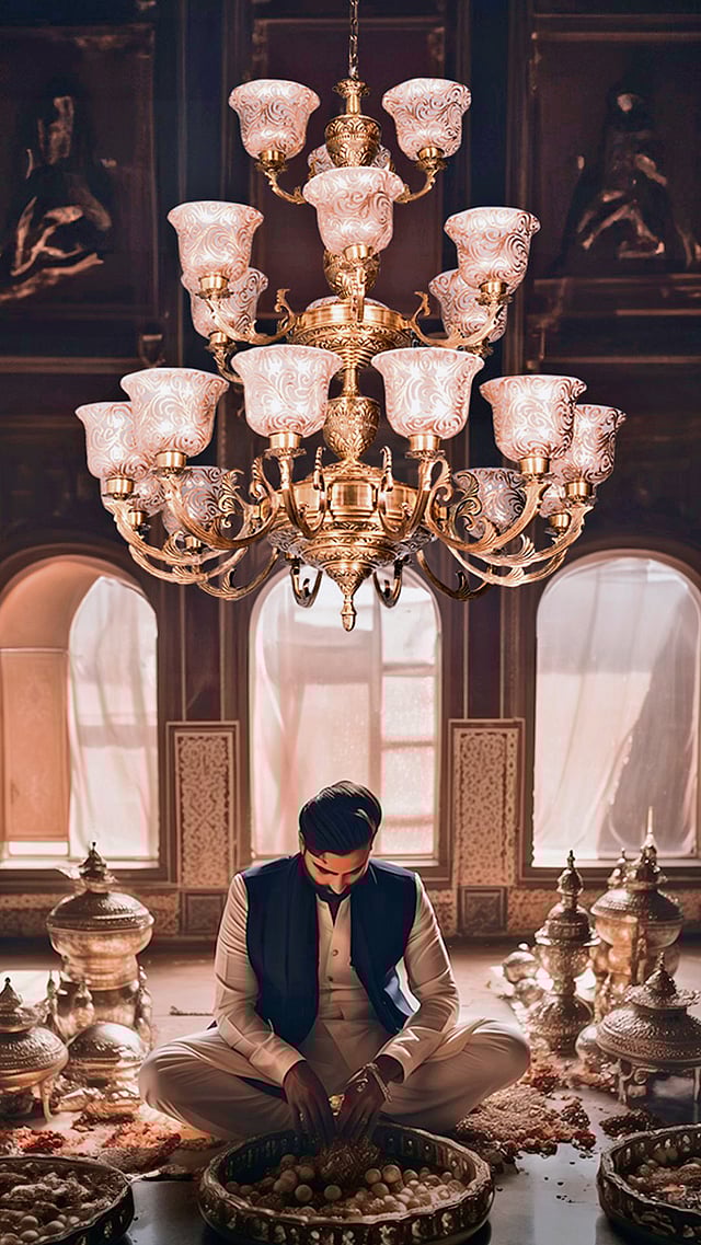 Fos Brass Chandelier