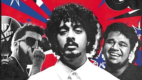 Hanumankind (centre)