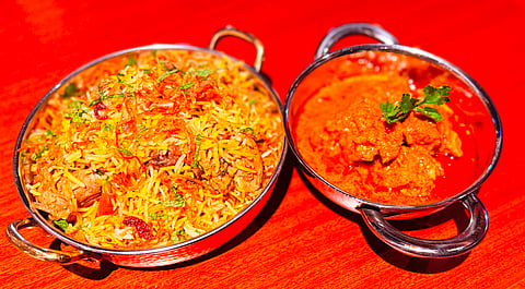 Awadhi murg biriyani and Zaffrani dum gosht