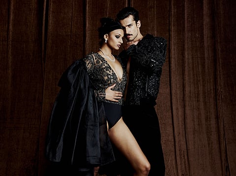 Night Stalker is a collection that blends  dark romance and structured                             silhouettes