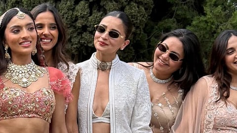 Alia Bhatt amps up her wedding guest look in a stunning Shantnu & Nikhil couture creation