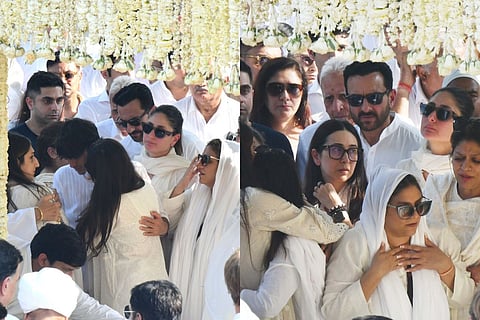 Karisma Kapoor holds back tears while comforting son at Sunjay Kapur’s funeral