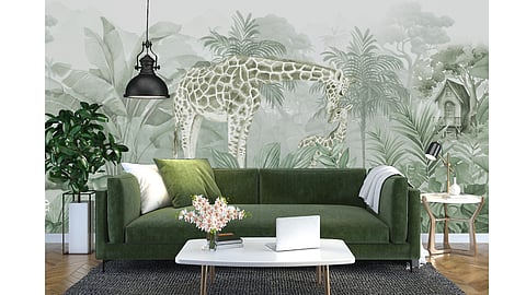 Playful animal wallpaper from Zoo-tiful Chaos collection by Chitrakaari.