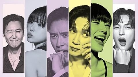 Lead cast of Squid Game 3 pose in editorial shots. Left to Right: Lee Jung-jae, Jo Yu-ri, Lee Byung-hun, Park Sung-hoon, Park Gyu-young & Im Si-wan