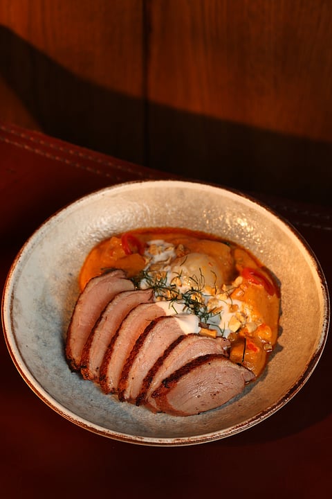 Pan Seared Duck in Red Curry Sauce