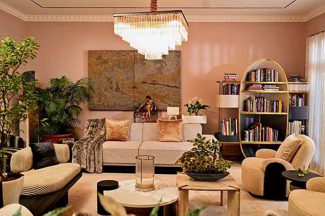 A cosy family living room designed by Gauri Khan