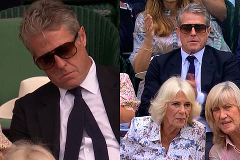 Hugh Grant’s courtside nap at Wimbledon draws ire online