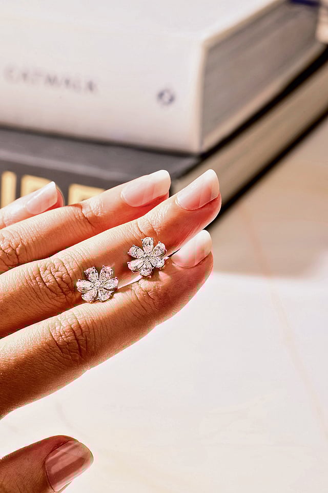 Graceful floral motifs bloom in this delicate new jewellery line