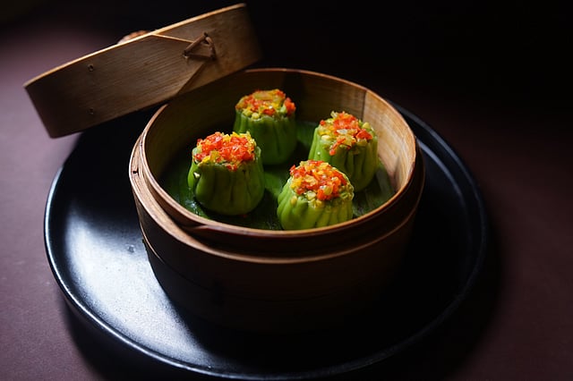 A subtle tasting Chilli coriander avocado sui mai