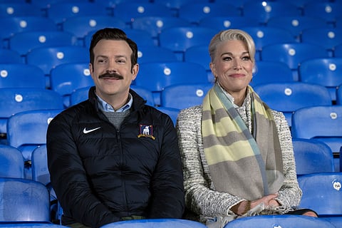 In frame: Jason Sudekis as Ted Lasso