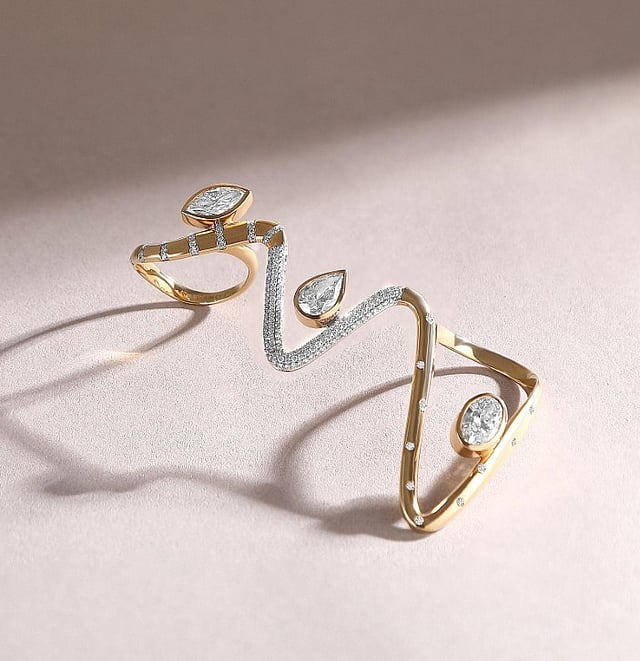 Vintage-inspired gold ring from the Love, Lana jewellery collection