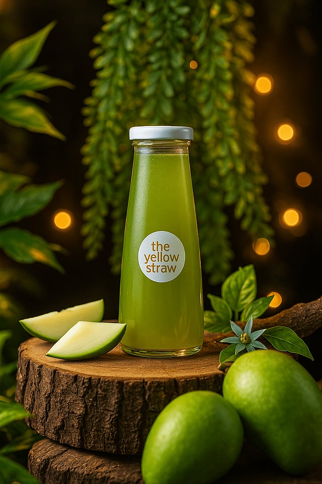 A tangy and spicy Aam Panna at the juce bar