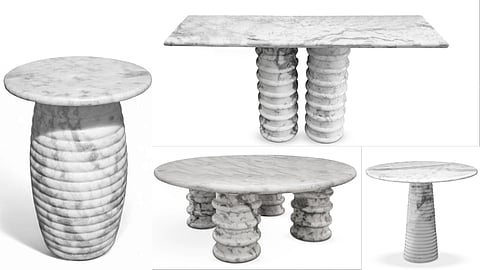 Handcrafted marble tables by Avian celebrate the natural beauty of stone