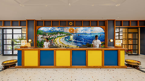 Mosaic artwork at reception