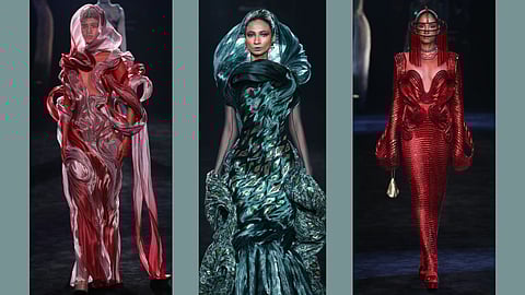 The beautiful ciollection by Amit Aggarwal in collab with Grey Goose Altius has great bridal and occasion wear options