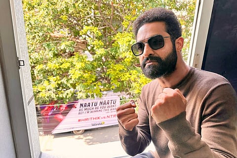 Hrithik Roshan trolls Jr NTR with ‘Naatu Naatu’ billboard in fun ‘War 2’ banter