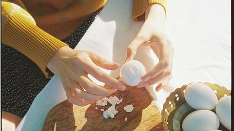 Which part of eggs can be used for cleaning?