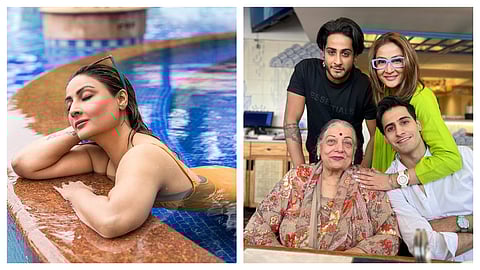 Urvashi Dholakia (L); pictured on the right with her sons and mum