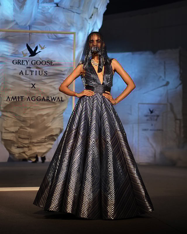 Banarasi weaves were re-engineered into sculptural forms in Amit Aggarwal's new collection Exon 