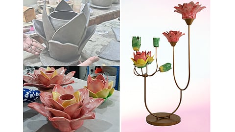 Fos Lighting's Kumuda Floor Lamp is conceived with a simple idea: to bring the serene beauty of the lotus to life through light