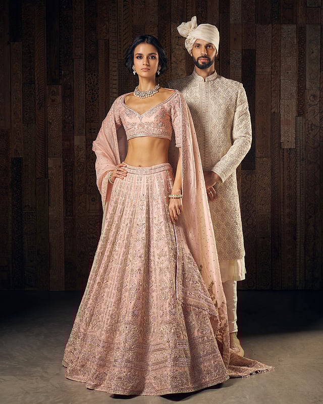 Shyamal & Bhumika’s Haveli collection transforms architectural splendour into pieces of wearable art