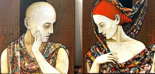 Art by Asit Kumar Patnaik on display at the ongoing exhibition, Celebrating the Soul
