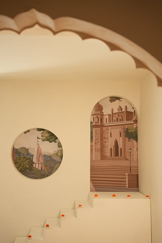 Noor-e-Banaras, a wallpaper collection by UDC Homes, captures Banaras’s ancient temples, vibrant ghats, glowing lamps, and bustling bazaars in its designs
