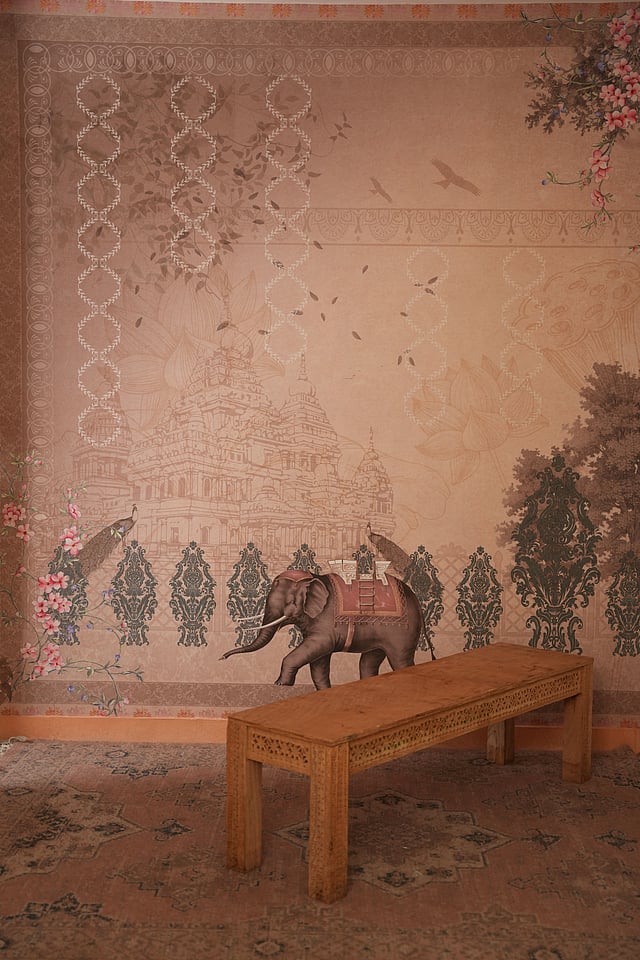 Noor-e-Banaras, a wallpaper collection by UDC Homes, captures Banaras’s ancient temples, vibrant ghats, glowing lamps, and bustling bazaars in its designs