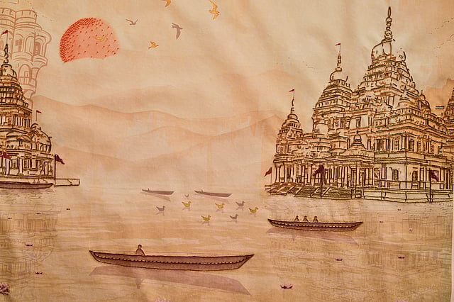 Noor-e-Banaras, a wallpaper collection by UDC Homes, captures Banaras’s ancient temples, vibrant ghats, glowing lamps, and bustling bazaars in its designs