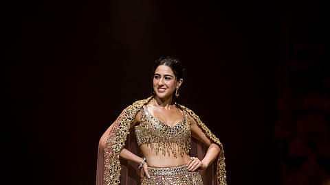 Showstopper Sara Ali Khan in an ensemble from  Abhinav Mishra’s recently unveiled edit, The Shrine
