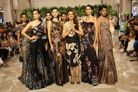 Showstopper Sara Ali Khan in an ensemble from  Abhinav Mishra’s recently unveiled edit, The Shrine