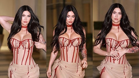 Megan Fox returns to red carpet in stunning ‘bloody’ corset look