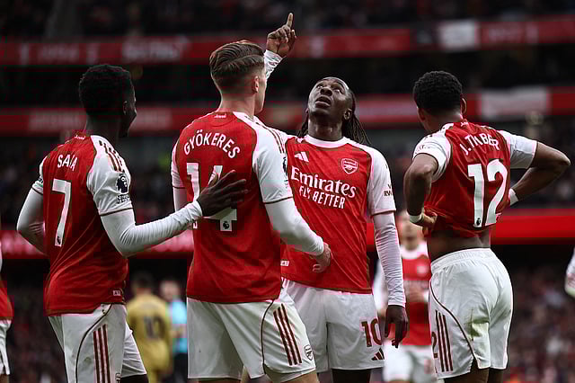 Eze scored his first Premier League goal as an Arsenal player