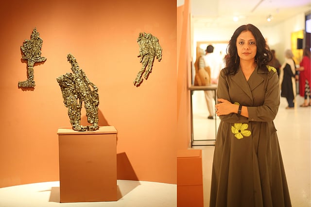 Beneath the Ashes, We Were Trees (L) and Radhika Agarwala, artist and curator (R) of Through Echoes & Tides