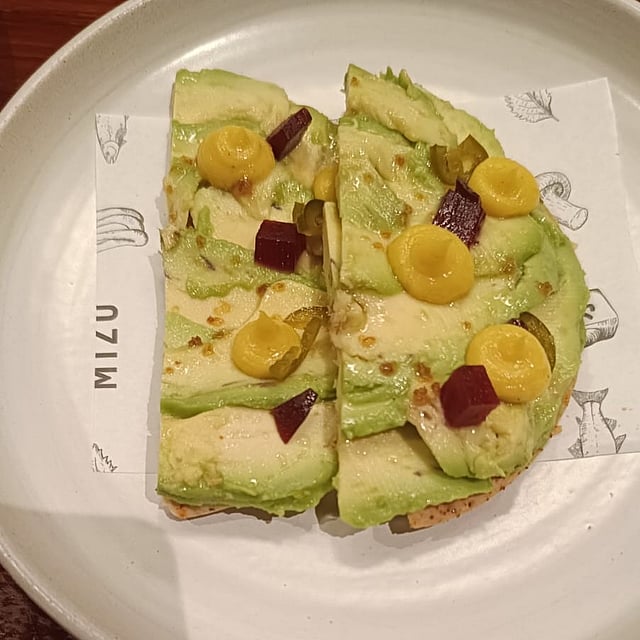 Avocado, aonori, togarashi flatbread