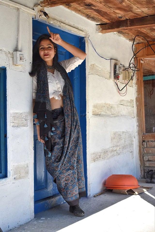 boots with Indian clothes