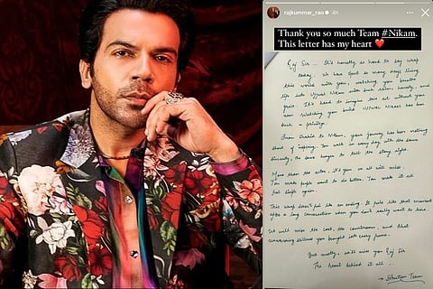 Rajkummar Rao shares an emotional letter from team Nikam after the wrap up