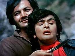 Prem Chopra with Rishi Kapoor in Bobby (1973)