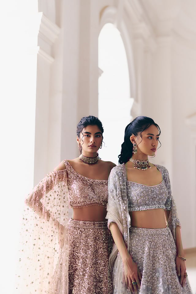 From ivory lehengas to luminous pastels and bold reds, each piece in Taraasa’s Destination Bridal 2025 is a celebration of craft 